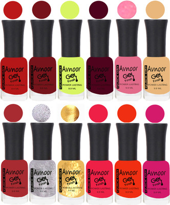 

Avnoor Velvet Matte Gel Nail Polish Combo 1512 Multicolor(Pack of 12)