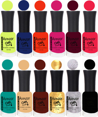 

Avnoor Velvet Matte Gel Nail Polish Combo 1430 Multicolor(Pack of 12)