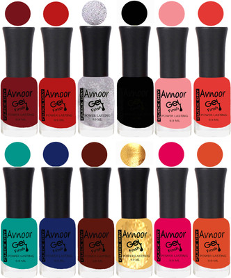 

Avnoor Velvet Matte Gel Nail Polish Combo 1453 Multicolor(Pack of 12)
