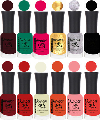 

Avnoor Velvet Matte Gel Nail Polish Combo 1386 Multicolor(Pack of 12)