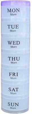 

Premsons 7 Day Mini Compact Round 2 Section Pill Box (Multicolor) storage Pill Box(Multicolor)
