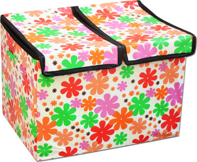 

Achintya STBXDBLE-WhiteFloral Storage Box(Multicolor)