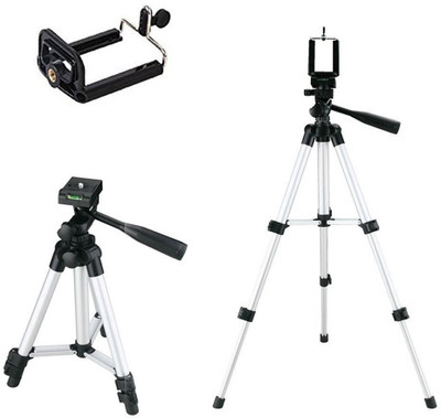 

LIFEMUSIC Tripod-3110 Portable Adjustable Tripod, Monopod(Silver & Black, Supports Up to 1500 g)