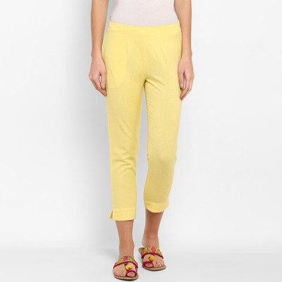 KANA Regular Fit Women Yellow Trousers