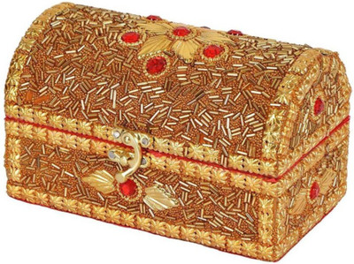 

Hubshi Golden Decorative Handicraft Pearl Jewelry Box Jewellery Vanity Box Vanity Box(Golden)