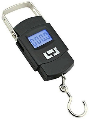 

Zelenor 50Kg Portable Hanging Luggage Weight Machine Digital for Weighing Household Items Weighing Scale(Black)