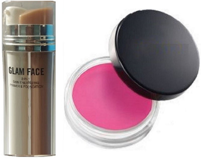 

tanvi27 SKIN ENERGIZING GLAM FACE PRIMER + FOUNDATION WITH BABY PINK BLUSHER(Set of 2)