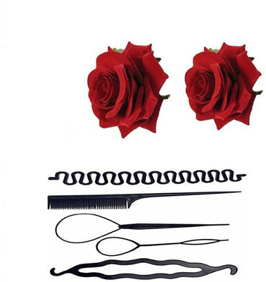 

S R Enterprises rose hair clips and diy kit tools [pack of 6pcs](Set of 6)