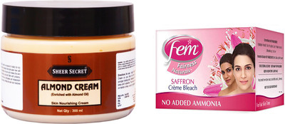 

Sheer Secret Almond Cream 300ml and Fem Saffron Bleach 64g(Set of 2)