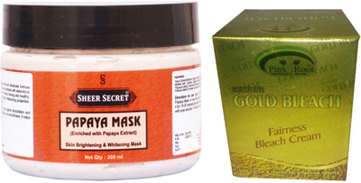 

Sheer Secret Papaya Mask 300ml and Pink Root Gold Bleach 50g(Set of 2)