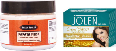 

Sheer Secret Papaya Mask 300ml and Jolen Gold Bleach 35g(Set of 2)
