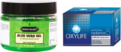 

Sheer Secret Aloe Vera Gel 300ml and Oxylife Bleach 27g(Set of 2)