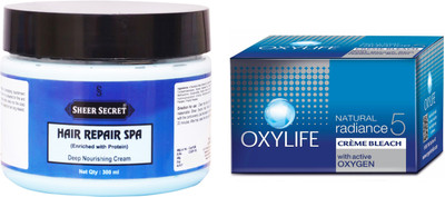 

Sheer Secret Hair Repair Spa 300ml and Oxylife Bleach 27g(Set of 2)