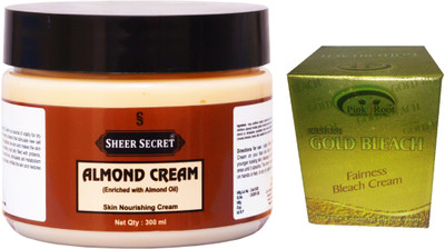

Sheer Secret Almond Cream 300ml and Pink Root Gold Bleach 50g(Set of 2)