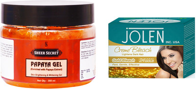 

Sheer Secret Papaya Gel 300ml and Jolen Gold Bleach 35g(Set of 2)