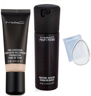 importedd Silicon puff, Mac pro longwear foundation, prep+prime serum(Set of 3)