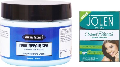 

Sheer Secret Hair Repair Spa 300ml and Jolen Creme Bleach 35g(Set of 2)