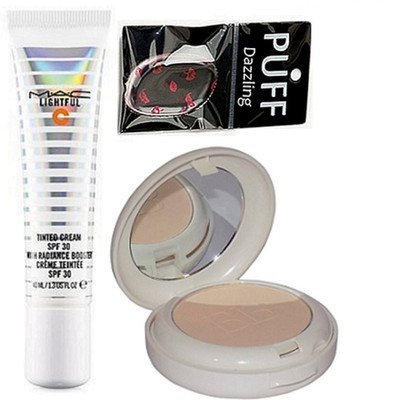 

Dazzling Silicon Puff with Tinted Cream, Marine Bright face Powder Compact (Set of 3)(Set of 3)
