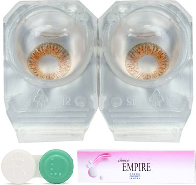 

CHOICE EMPIRE Honey Colored Contact Lens 1 Pair with 1 case (0 Power) Monthly Contact Lens(0, Honey, Pack of 2)