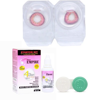 

Choice Empire Red Colored Contact Lens 1 Pair with case and solution (0 Power) Monthly Contact Lens(0, Red, Pack of 3)