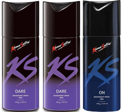 

KamaSutra Dare Dare On Body Spray - For Men(450 ml, Pack of 3)