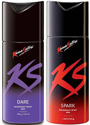KamaSutra Dare Spark Body Spray - For Men(300 ml, Pack of 2)
