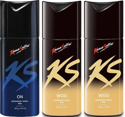 

KamaSutra On Woo Woo Body Spray - For Men(450 ml, Pack of 3)