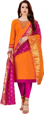 Blissta Cotton Blend Solid Salwar Suit Material