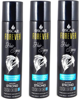 

Oscar For Men & Women Mega Hold Long Lasting Hair Sprays 250 ml-Pack of-3-Bottle-(750ml)-Hair Styler Hair Spray(750 ml)