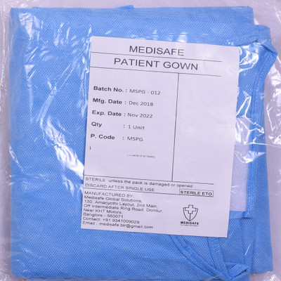 

Medisafe Disposable Non Woven Patient Gowns (Blue) Gown Hospital Scrub(Blue L)