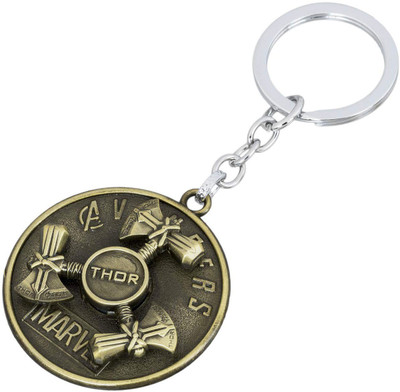 kd collections KD416-Thor Rotating Keychain Series-Metal-1 Keychain (Thor Axe Rotating-Antique Golden) Key Chain