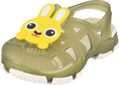 

Yellow Bee Boys Sling Back Clogs(Green