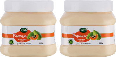 

Zerb Papaya Moisturizing Nourishing Face and Body Cream for Softer Smoother Younger Looking Skin - Set of 2 x 200 g(2 g)