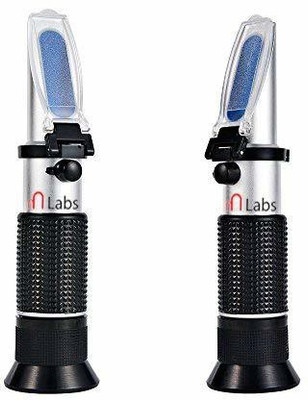 mLabs Erma Metal and Polypropylene Hand Refractometer 45-82 Brix (20 cm x 8 cm x 20 cm, Black) Manual Handheld Refractometer