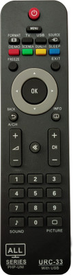 Axelleindia Compatible Replacement For LED LCD TV Remote (URC-33) Philips Remote Controller(Black)