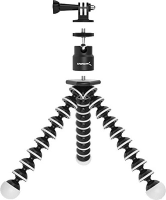 

BIRATTY 10 inch Lightweight Flexible Tripod with Mobile Attachment for DSLR, Action Cameras Tripod(Black, Supports Up to 1200 g)