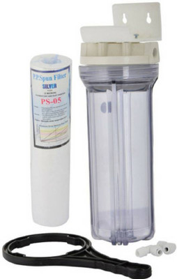 

KRPLUS 10 inch Transparent Pre Filter Housing Filter With Spun Filter, Spanner Key, L Plate & 1/4" Connector For Domestic RO Water Purifier Solid Filter Cartridge(5, Pack of 6)