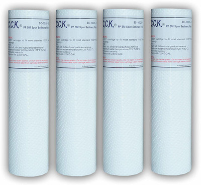 

KRPLUS 10 inch CCK Spun Filter Candle 5 Micron For Domestic RO Water Purifier (4 Pcs) Solid Filter Cartridge(5, Pack of 4)