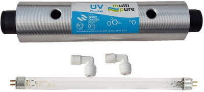 

KRPLUS UV Barrel With UV Lamp & 1/4" Connector 8 Inch for Reverse osmosis water purifiers Solid Filter Cartridge(5, Pack of 2)