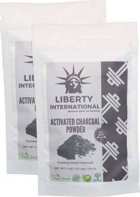 

LIBERTY INTERNATIONAL Activated Coconut Shell Charcoal Powder, For Skin Treatment, Instant Teeth Whitening & Face Wash (2 X 114 Gm ) B2(228 g)