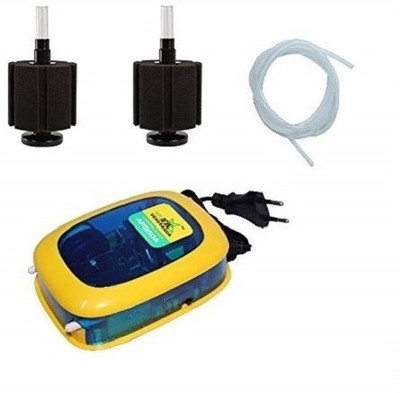 

Jainsons Pet Products Jainsons Pet Products Aquarium Sponge Filter (SB-1330 (Pack of 2) & Double Nozzle Air Pump) Power Aquarium Filter(Biological Filtration for Salt Water and Fresh Water)