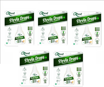 

Qleaf Stevia: 5 pack of 10ml liquids drops sweetener Sweetener(50 ml, Pack of 5)