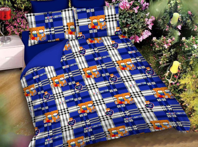 SHIV TEXTILE 144 TC Polycotton Double 3D Printed Flat Bedsheet(Pack of 1, Multicolor)