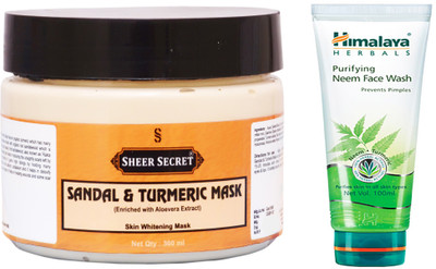 

Sheer Secret Sandal & Turmeric Mask 300ml and Neem Face Wash 100ml(Set of 2)