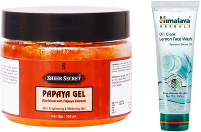 

Sheer Secret Papaya Gel 300ml and Oil Clear Lemon Face Wash 100ml(Set of 2)