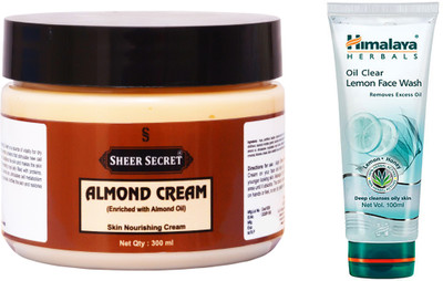 

Sheer Secret Almond Cream 300ml and Oil Clear Lemon Face Wash 100ml(Set of 2)