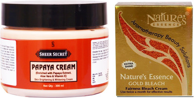 

Sheer Secret Papaya Cream 300ml and Nature's Gold Bleach 43g(Set of 2)
