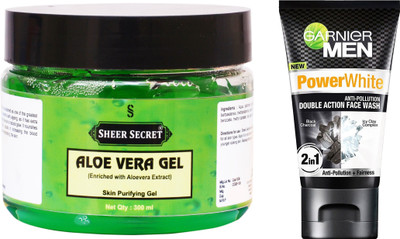 

Sheer Secret Aloe Vera Gel 300ml and Men Double Action Face Wash 100ml(Set of 2)