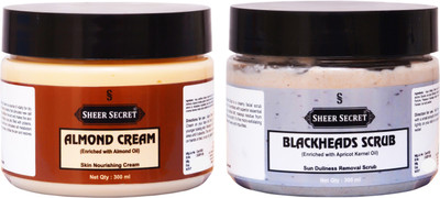 

SHEER SECRET BLACKHEADS SCRUB 300ML and ALMOND CREAM 300ML(Set of 2)
