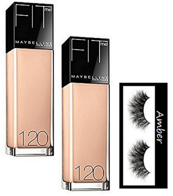 

Amber eyelashes,maybelline new york fit me 120 foundation pack of 2(Set of 3)
